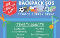Salvation Army "Back to School Backpack S.O.S." Drive