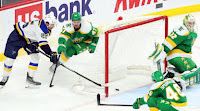 Kyrou scores hat trick, leads Blues past Wild