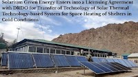 Solarium Signs Technology Transfer Agreement with DRDO for Solar Thermal Heating