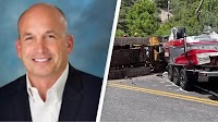 CEO and daughter killed in freak 'Final Destination' accident as bulldozer falls off tow truck and crushes car