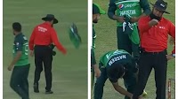 Watch: Angry umpire throws Rauf's jersey after being hit, then Naseem Shah… | Cricket