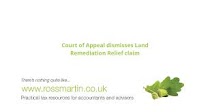 Court of Appeal dismisses Land Remediation Relief claim