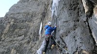 Mur del Pisciadù, Dolomites icefall climbed by Baumgartner cousin