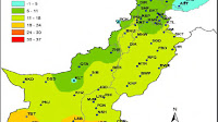 Fig.3:Pakistan 30-year DJF Normal Temperature (°C) spatial distribution.