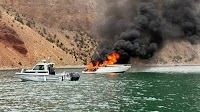 Person grabs dog, life jackets and jumps from burning boat, Utah officials say