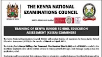 Knec Advert For Training Of KJSEA Examiners For Sh 10,500 (apply Online)