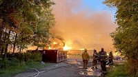 Video: Ditch turns into crazy stream of fire when hand sanitizer leaks from huge Upstate NY fire