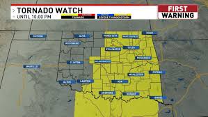 Tornado Watch issued for central Oklahoma and counties east of I-35
