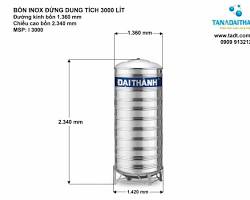 Hình ảnh về Bồn nước Đại Thành 3000L đứng cấu tạo