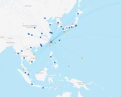 中華航空台北到大阪航線圖的圖片