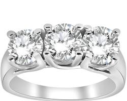 Image of 3 carat diamond three stone ring
