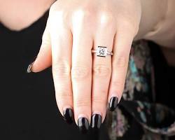 Image of Princess cut diamond bezel ring