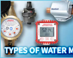 Зображення: different types of water meters: mechanical, electromagnetic, ultrasonic, and tachometric