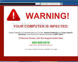 Image of computer screen with a malware warning message