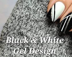 Hình ảnh về Black White nail design