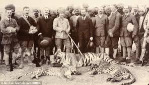 Image result for queen elizabeth with tiger shot in india