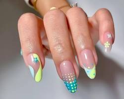 Image of Mismatched French Tip nail art