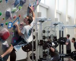 Image of Students working out at the gym at Karnataka University