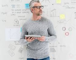 person writing a business plan resmi