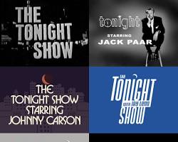 Tonight Show history Steve Allen Jack Paar Johnny Carson Jay Leno Conan O'Brien Jimmy Fallon NBC late night television iconic hosts stills, AI generated
