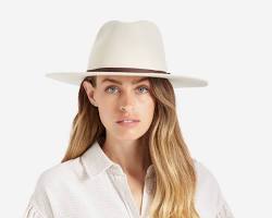 תמונה של Wide Brim Straw Hat for Square Face Shape