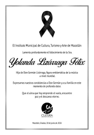 Lamentan fallecimiento de Yolanda Lizárraga Félix, hija de don Germán Lizárraga