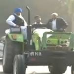 INLD rides tractor Parliament