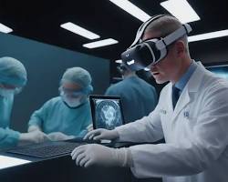 Image of Apple Vision Pro user performing a virtual surgery