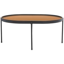 COF4218A Emmerich Mirrored Coffee Table&#44; Rose Gold & Black