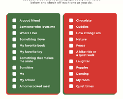 person looking at a list of things they are grateful for