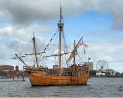 Image of caravel, a type of sailing ship used by Spanish explorers