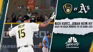 Athletics' Nick Kurtz, Jonah Heim hit back-to-back homers to tie game in 10th