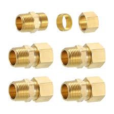 Unique Bargains 5pcs Brass Pipe Fitting 5/8-Inch OD x 1/2 ...