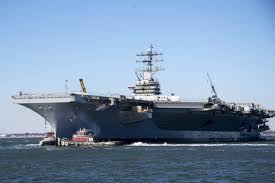The aircraft carrier USS Dwight D. Eisenhower has suffered a fire while undergoing maintenance work