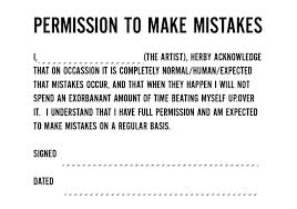 Love Quotes: Permission To Make Mistakes Paper On White Background via Relatably.com