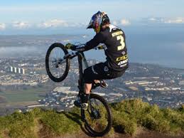 cyclist on cave hill