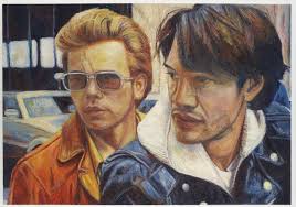 Keith Mayerson, River and Keanu as Mike &amp; Scott in My Own Private Idaho, 2006 Oil on linen, 40 x 58 inches Courtesy of the artist - 3_MyOwnPrivateIdaho