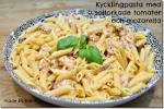 Penne pasta med kycklingfile, svamp och grädde - Receptfavoriter