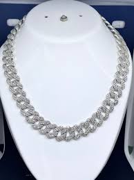 14MM VVS1 Moissanite Diamond Miami Cuban Chain With 14k White Gold Finished in Sterling Silver 925 , 16 - 26'' ,pass the Diamond Tester - Etsy