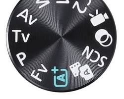 camera dial showing the 'Av' or 'A' symbol resmi