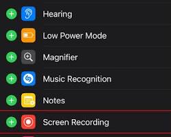 صورة Screen Recording in Control Center in Settings app on iPhone