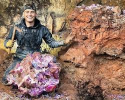 Image of someone digging for crystals