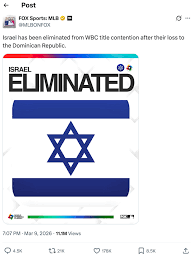 Fox Sports tweet about Israel’s ‘elimination’ from World Baseball Classic goes predictability off the rails