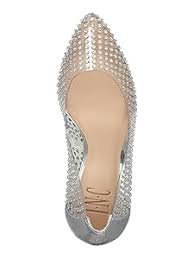 Amazon.com | INC Womens Silver Rhinestone Transparent Cushioned Metallic Zitah Pointed Toe Stiletto Slip On Pumps Shoes 11 M | Pumps - Product from Amazon.com