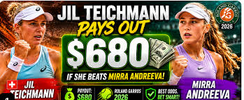 What Are the Payout Odds If Jil Teichmann Wins vs. Mirra Andreeva - 2026 French Open?