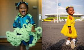 Alerta fofura: filha de Jhon Arias faz sucesso nas redes com looks personalizados para jogos da Colômbia
