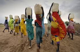 Image result for photos of Women and children providing water to their families