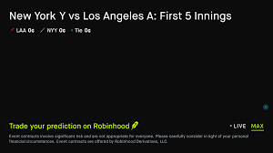 September 1, 2026: New York Y vs Los Angeles A: First 5 Innings Baseball Prediction Market