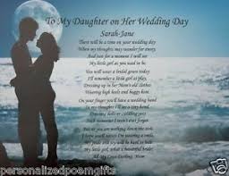 To My Daughter on Her Wedding Day Personalised Poem Keepsake Gift ... via Relatably.com