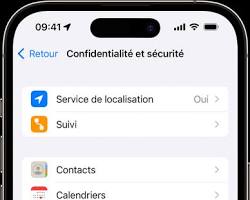 Image de Réglages > Confidentialité > Services de localisation